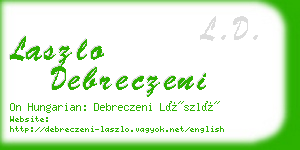 laszlo debreczeni business card